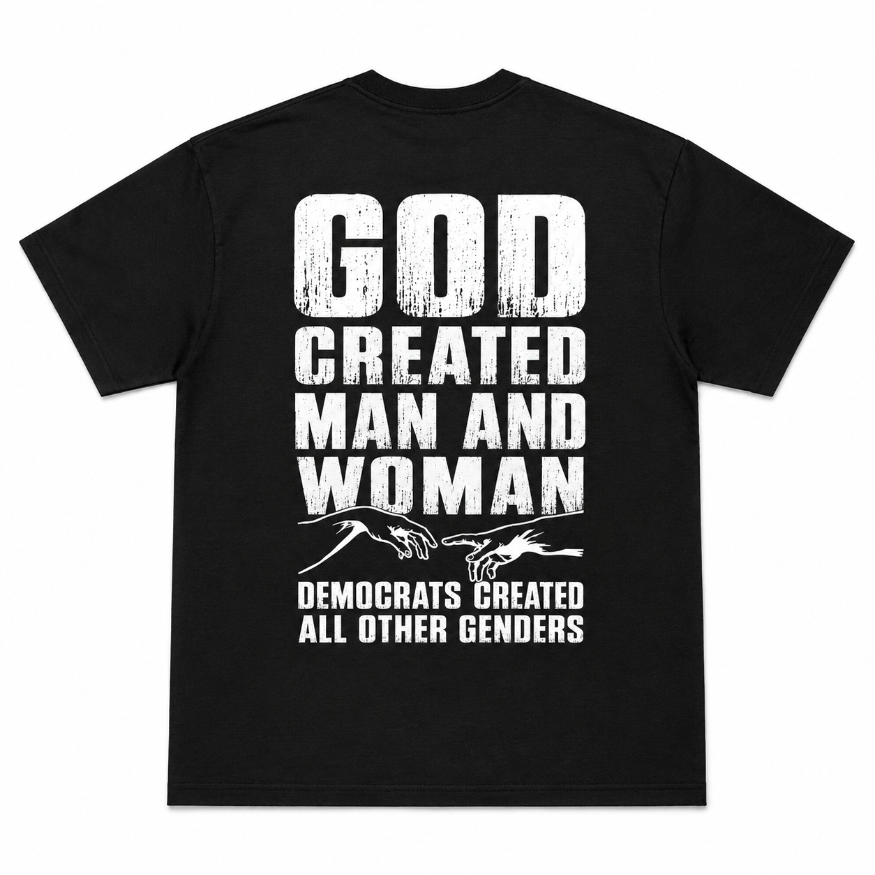 God Created Man and Woman Satire T-Shirt